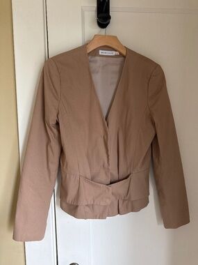 SEE BY CHLOE BEIGE PEPLUM BLAZER JACKET SIZE 6